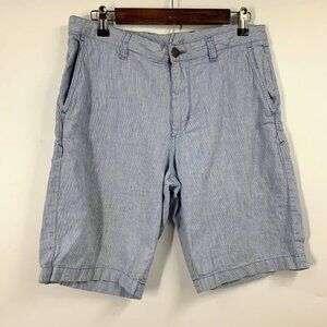 Tommy Bahama Men's Stripe City Linen Blend Flat Front Slash Pocket Shorts SZ 32